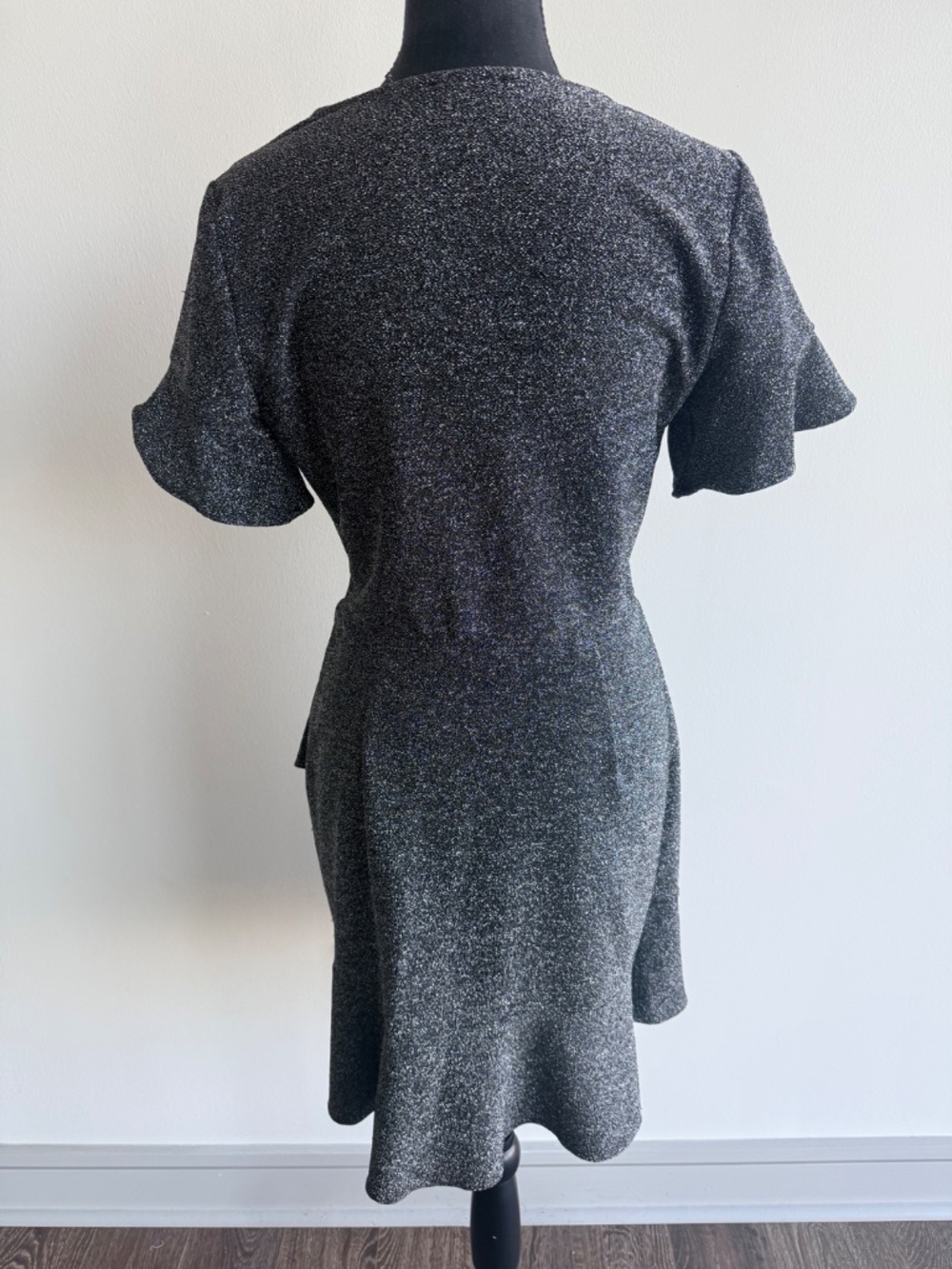 Silver Festive Flared Dress. Size Small - Picture 5 of 6